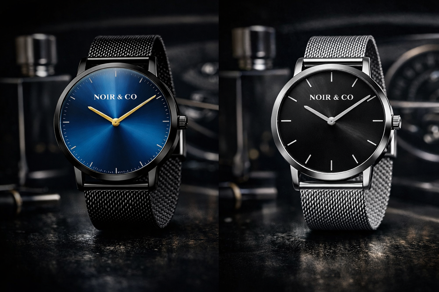 Mesh Belt Men's Watch Creative No Word Two Needles